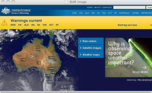 Screen Grab from the Bureau of Meteorology