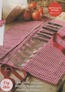 Or store your makeup brushes. Who needs 12 makeup brushes? Dame Edna?